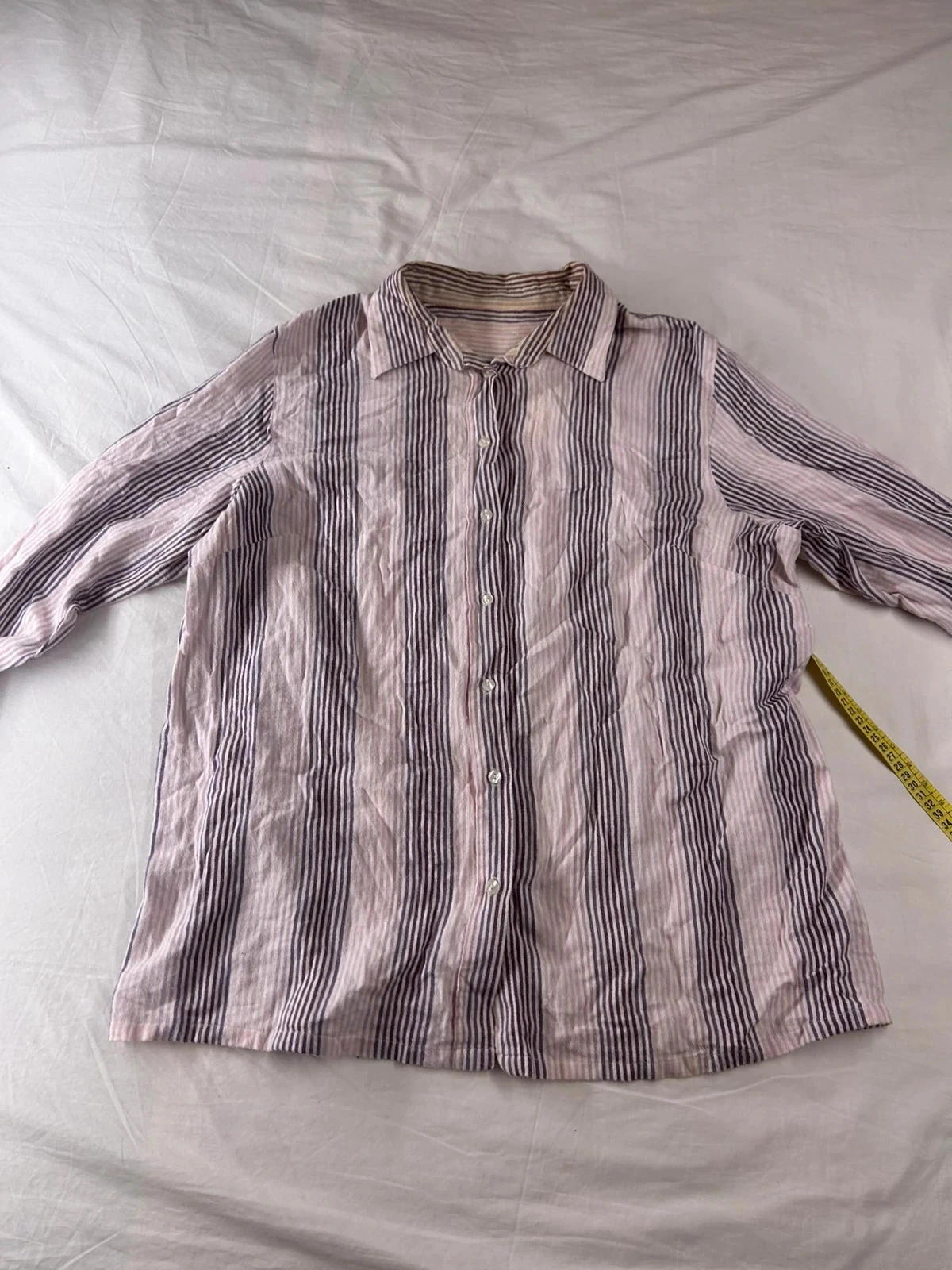 Chemise à rayures violet blanc vintage style rétro